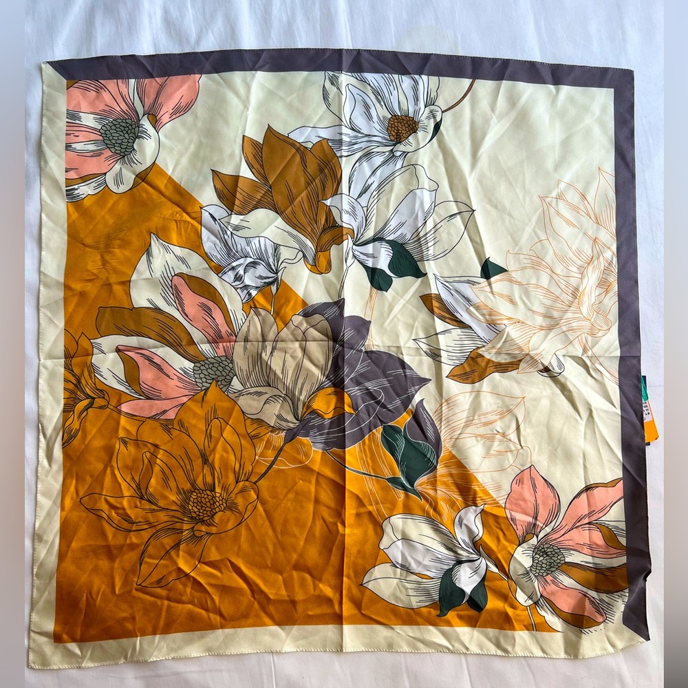 ** NWT** WENSLI Women's 100% Silk Scarf- 24" x 24"